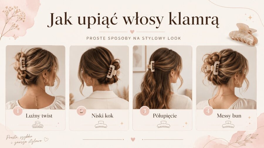 Jak upiąć włosy klamrą? Proste sposoby na stylowy look