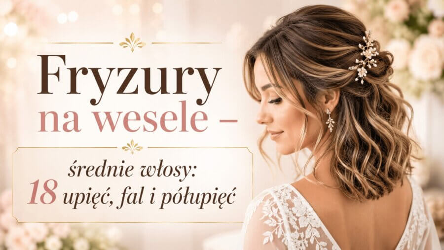 Fryzury na wesele – średnie włosy: 18 upięć, fal i półupięć