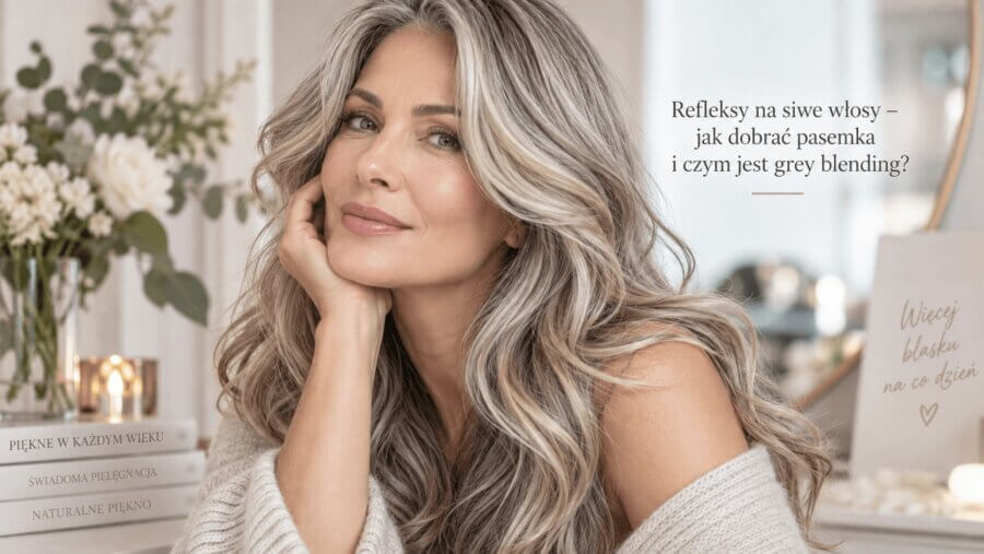 Refleksy na siwe włosy – jak dobrać pasemka i czym jest grey blending?