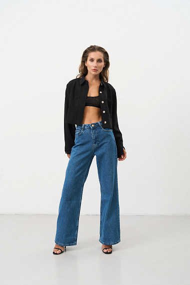 Dżinsy palazzo (wide leg) w kolorze niebieskim - 1706